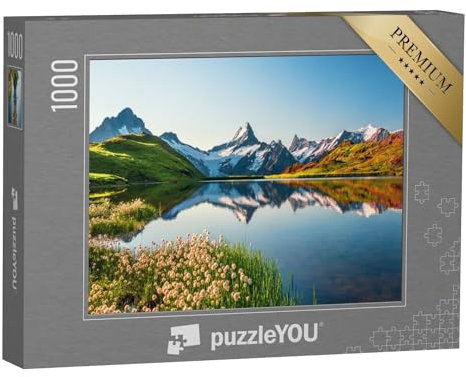 puzzleYOU: Puzzle 1000 Teile „Berner Bergkette mit Eiger und Jungfrau, Schweiz Alpen, Grindelwald Tal“ – aus der Puzzle-Kollektion Schweiz