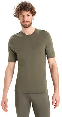 Icebreaker Men's Everyday Short Sleeve Crewe Top - Gym Top - 100% Merino Wool Base Layer - Loden, S