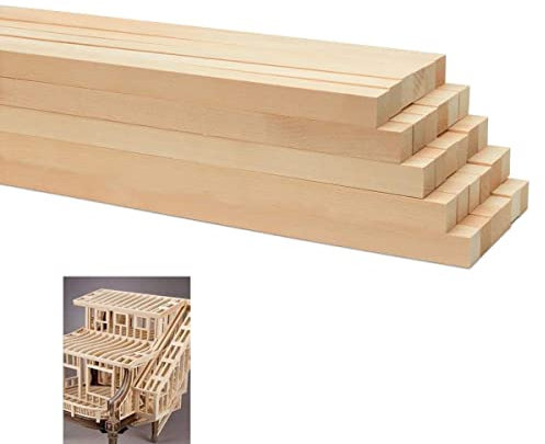 TSKDKIT 30 Stück Holzstäbe Quadratisch 10mm Natürliche Holzleisten zum Basteln 25 x 1 x 1 cm Hölzer zum Basteln Braucht, Lang Holzblöcke Holzstäbe für Holzbasteleien, DIY Projekte