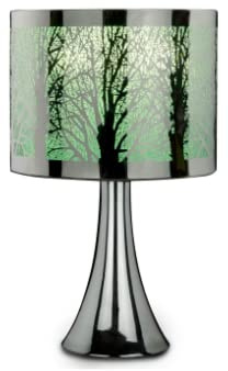 PRESTINE NEW Silver Tree Scene Touch Lamp - Silver