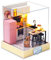 Cuteefun Casa en Miniatura para Principiantes para Construir, Kit de Casas de Manualidades DIY con Muebles Guardapolvo y Herramientas, Idea de Regalo Creativa (Cocina)