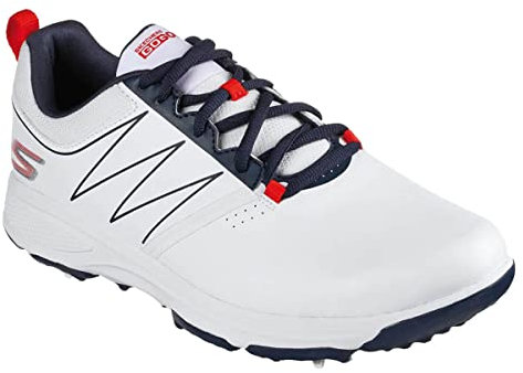 Skechers Men's GO Golf Torque Trainers, White Synthetic/Navy/Red Trim, 7 UK