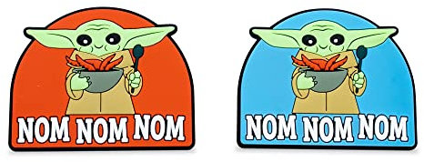 Star Wars: The Mandalorian Grogu The Child Nom Nom Nom Magnetic Chip Clips, Set of 2 | Plastic Bag Clamps for Snacks and Food