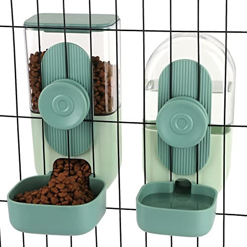 HOSUKKO Futterspender und Wasserspender für kleine Haustiere, Kunststoff, für Meerschweinchen, Kaninchen, Katze, Kleintiere, automatische Schwerkraftversorgung, sicheres Material, leicht zu reinigen,