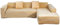 ele ELEOPTION Sofa Überzug Samt Stretch Sofabezug 2er Set 3 Sitzer Verdickung Couchbezug für L Form Sofa Ecksofa inkl. 4 Stücke Kissenbezug (pur Beige)