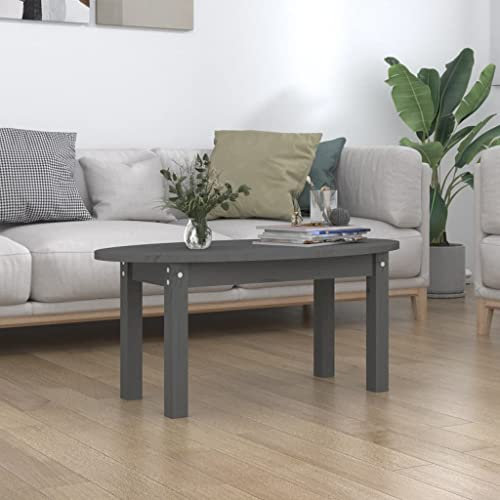 Revera Coffee Table Grey 80x40x35 cm Solid Wood Pine