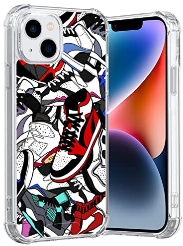 Axulimin Cool Shoe Clear Phone Case for iPhone 14 Case for Teen Boys Men Kids Boys - 6.1 Inch