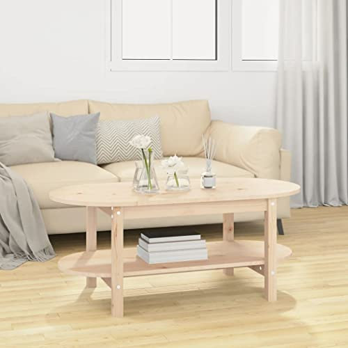 RAUGAJ Couchtisch 110x55x45 cm Massivholz Kiefer Artikelmaterial: Kiefer massiv (unbehandelt)