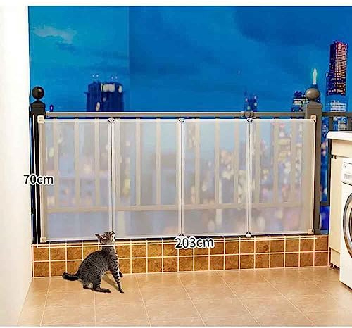 Barrière Transparente pour Portes Et Escaliers Barrière De Sécurité pour Chien Barrière pour Animaux De Compagnie Barrière De Balcon pour Chats (Couleur : Clair, Taille : 203x70cm)