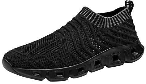 Stivali Donna Scarpe da Camminata Uomo Senza Lacci Scarpe Uomo Eleganti Nere Stivali Uomo Pelle Nero 2023 Scarpe Sneakers Uomo Nero-1 15.99