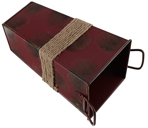 Toddmomy Iron Flower Bucket Handmade Vintage Gardening Planter Red Wrought Iron Container for Home Decor 4-sided Design for Succulent Plants and Floral Arrangements