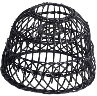 AWHAO Retro-Hängelampenschirm Geflochtener Rattan Hängelampenschirm Deckenleuchte Kronleuchter Abdeckung für Hotel Home Küche Wohnzimmer, Stil D