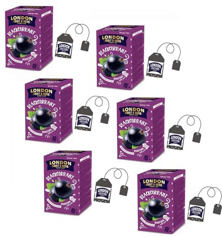 London Fruit® | Infuso Ribes Nero | Infuso Bustine Singole - 6 x 20 Filtri (240 Gr) | Tisana Fruttata Senza Caffeina