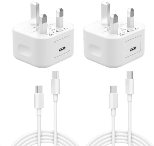 for iPhone 15 Fast Charger, [MFi Certified] 2Pack 20W PD USB C Charger Plug with 6FT USB C to C Cable for iPhone 17/Air/16/15 Plus/15 Pro/15 Pro Max, iPad Pro/Air/Mini, USBC Charger UK Power Adapter