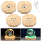 BlyeMichdi Holz LED Lichtsockel,Runder beleuchteter Holzsockel,4 Stück Led Sockel mit USB,Beleuchtete Sockel für Schreibtischanzeige, Acrylplatte, Kristallglasplatte
