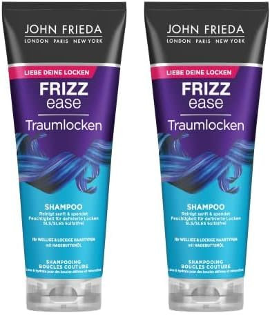 John Frieda Frizz Ease Traumlocken Shampoo - 2er Pack (1 x 250 ml) - reinigt und spendet Feuchtigkeit - definiert und verstärkt Locken - mit Abyssinian-Öl