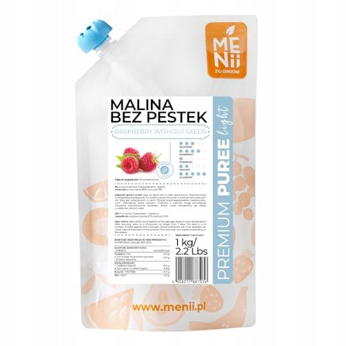 Puree Premium Purea di Lamponi, 1 kg, Frutti di Bosco, per Sorbetti e Dessert