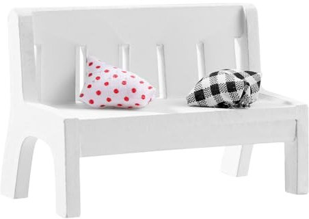 TOYANDONA 3st Handgefertigte Holzbank Puppenbank Wohnzimmermöbel Chaiselongue Spielzeugbank Parkbank Kleiner Stuhl Für Schreibtisch Winzige Wohnmöbel Mini-Stuhl Heimdekoration Bambus Weiß