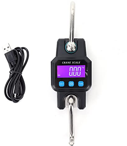 lvifloae Hand-Mini-Kranwaage, wiederaufladbar, digitale Hängewaage, Mini-Kranwaage, elektronische Hakenwaage für Zuhause, Bauernhof, Jagd, Angeln, Outdoor (WH-C06 lädt gewöhnliches Schwarz auf)