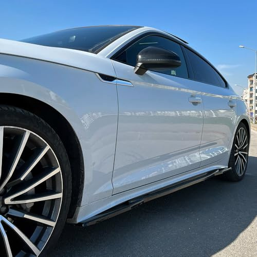 Seitenschweller kompatibel mit Audi A5 S-Line / S5 SB F5 FL 2020–2024 | kompatibel mit Audi A5 F5 Sportback S-Line/S5 Facelift 2019- - Schwarz glänzend