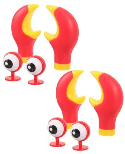 MUCKLILY 2satz Motorradhelm Deko Mit Abnehmbaren Roten Hörnern Und Großen Beweglichen Augen Selbstklebend Vielseitig Bike Und Motorradhelm Einfache Montage Einzigartige Helmverzierung