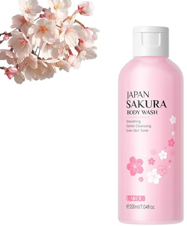 Sakura Duschschaum | Sakura Schaum Duschgel | Japan Sakura Body Wash | Kirschblüte Und Süßmandel | Spendet Der Haut Feuchtigkeit | Macht Sie Weich | Verleiht Der Haut Einen Kirschblütenduft (1, 200ml)