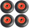 TRUTZHOLM 4X pannensichere Ersatzräder für Bollerwagen, Gartenwagen oder Sackkarre 260x85mm Vollgummi 3.00-4 PU Ersatzrad Rad Reifen 75mm Nabenlänge grün (Rot, zentrierte 75 mm Nabe)