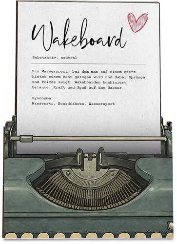 Wakeboard Karte Definition Wakeboard Holzkarte - Geburtstagskarte mit Umschlag - stilvolle Wakeboard-Grußkarte, besonderer Gruß, der Freude bereitet, Grußkarte für Familie und Freunde