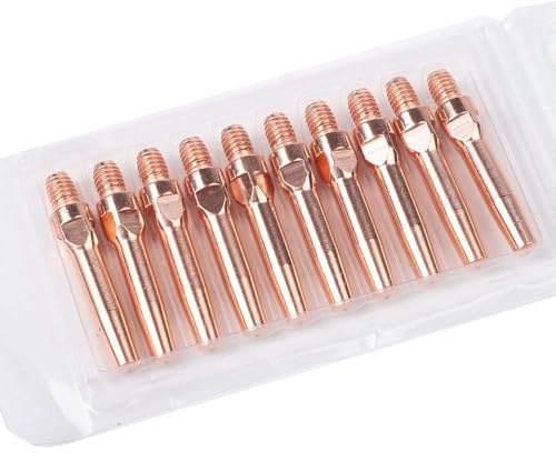 Serenophile 10-Pack Welding Machine Conductive Tips for MIG Welders, 45 mm Length × 8.8 mm OD, M6 Thread, Smooth Bore (0.8/1.0/1.2/1.4 mm), Chromium Zirconium Copper