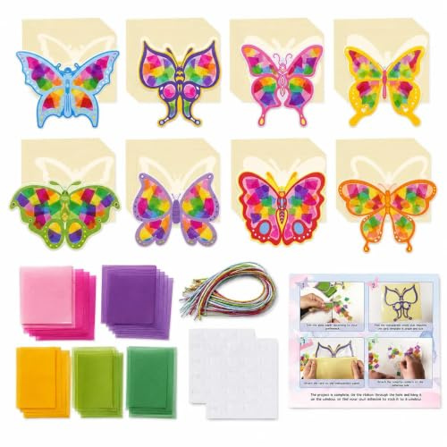 Sotbnna Window Color Set pour enfants 24 papillons avec 7 couleurs