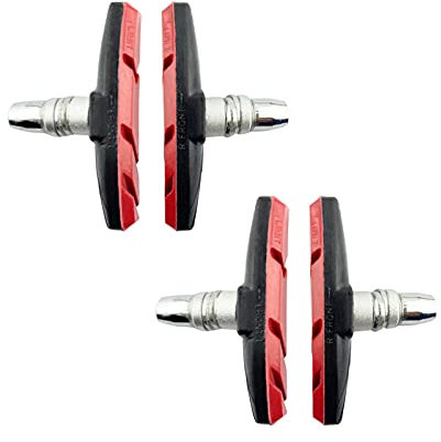 AHL V-Brake Fahrrad bremsbeläge für Ihre Felgenbremse - 69mm (2 Paare, Rot)