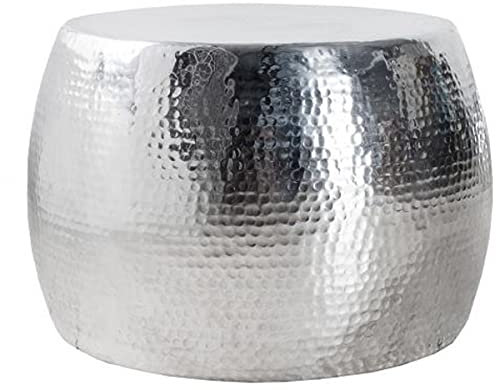 Casa Padrino Luxus Couchtisch Silber 60 cm Aluminium - Wohnzimmer Salon Tisch - Unikat
