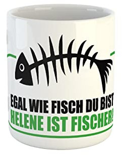 clothinx Kaffeetasse mit Aufdruck Egal Wie Fisch Du Bist Helene Ist Fischer