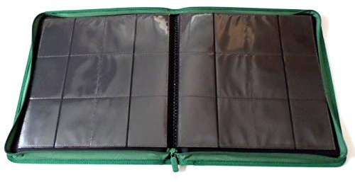 docsmagic.de Pro-Player 12-Pocket Playset Zip-Album Dark Green - 480 Card Binder - MTG - PKM - YGO - Reissverschluss Dunkelgrün