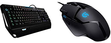 Logitech 920-008017 G910 Orion Spectrum RGB Mechanical Gaming Keyboard, Black with G402 Gaming Mouse Hyperion Fury with 8 Programmable Buttons, Black