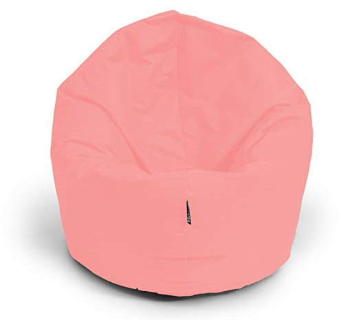 BuBiBag Sitzsack L - XXL 2 in 1 mit Füllung Sitzkissen Topfenform Bodenkissen Kissen Sessel BeanBag (125 cm Durchmesser, puderrosa)