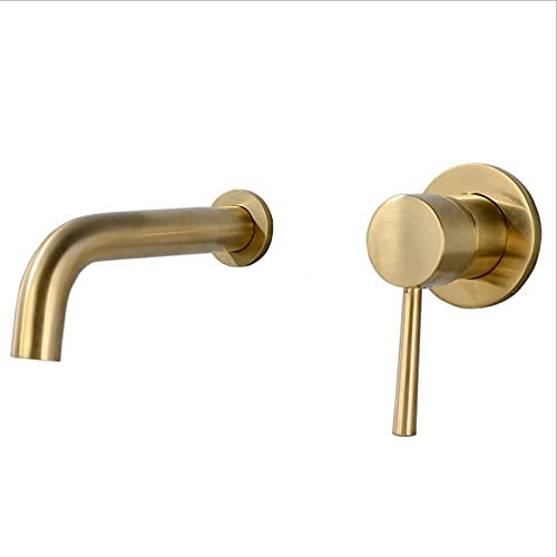 cuivre, robinet mural lavabo, robinet salle bain, robinet lavabo, mitigeur lavabo, robinet mural salle bain, mitigeur mural lavabo, robinet mitigeur lavabo-doré Split_15cm