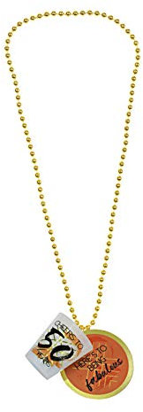 Pavilion Gift Company - 50th Birthday Novelty Glow in The Dark Shot Glass Beaded Necklace Party Supplies