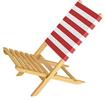 Erst-Holz Klappstuhl Strandstuhl Anglerstuhl Gartenstuhl mit Rot-Weißem BezugEinzelstück