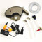 Angle Grinder Grinding Cover, Cutting Dust Shroud with Water Pump and Hose, Professional 90 Degree Atomization Dust Extraction Guard Attachment (Size : 140-43mm)