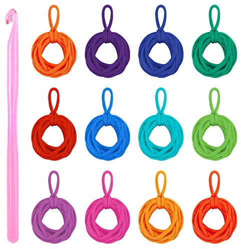 Loom Topflappen-Schlaufen, BENBO, 192 Stück, mehrfarbig, 17,8 cm, Topflappen, Baumwollschlaufen mit 1 Stück Häkelnadel für Bastelbedarf