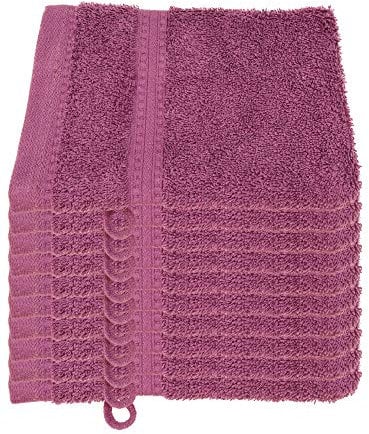 Julie Julsen® Bio Waschhandschuh-Set, 10 Waschhandschuhe in 32 Farben erhältlich weich und saugstark Lila 15x21 cm