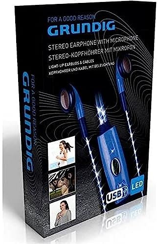 Earphone Glow Led Blue Marke Grundig