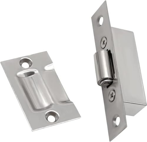 Telituny Pestillos de Rodillos para Puertas, Pestillo de puerta de gabinete de aleación de zinc Pestillo de cajón para puerta corredera cajón armario (color acero inoxidable cepillado)