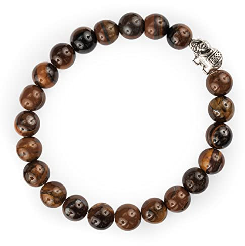 Attraction Zen BRACELET ELEPHANT GANESH Pierres Naturelles | Fait Main | Bijoux Femme Homme | Bracelet pierre naturelle | TOUTES LES PIERRES DE NOS BRACELETS SONT NATURELLES (OEILTIGRE)