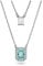 Swarovski Millenia Collana con Doppio Pendente, con ZirconiaSwarovski a Taglio Ottagonale, Placcata in Tonalità Rodio, Azzurro