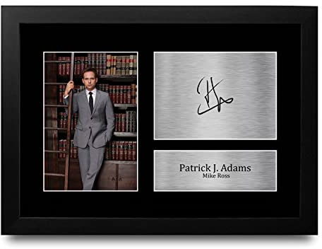 HWC Trading FR A4 Patrick J. Adams Suits Geschenke Gedrucktes Signiertes Autogramm Foto für Fans von Fernsehshows - A4 Framed