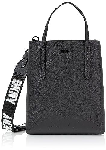 DKNY Damen INES Tote Bag Tragetasche, Schwarz/helles Toffee