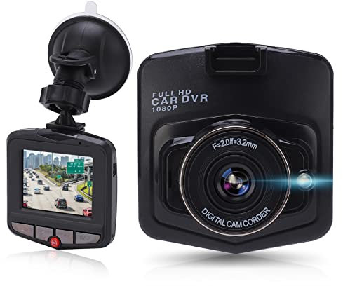 Cámara de Salpicadero de Coche, Cámara de Coche HD 1080P Grabación en Bucle de Visión Nocturna Cámara de Salpicadero Dvr de 170 Grados con Monitor de Aparcamiento, Batería Integrada, Cámara de Segurid