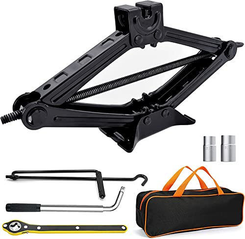 AXOTEN Max 2.5T Car Jack with Hand Crank, Trolley Jack, Multiple Accessories, Scissor Jack for Cars, SUVs, MPV Max 2.5T